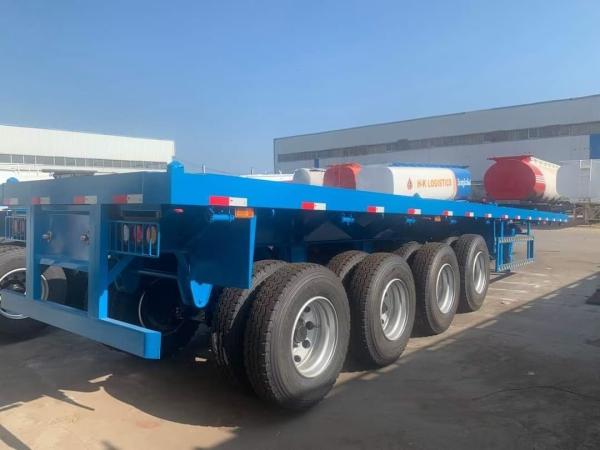 Tread 1840mm Load Capacity 60t-70t 40ft Flatbed Semi Trailer
