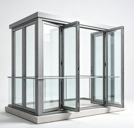 Aluminum Alloy Bifold Patio Window Anodized Finish
