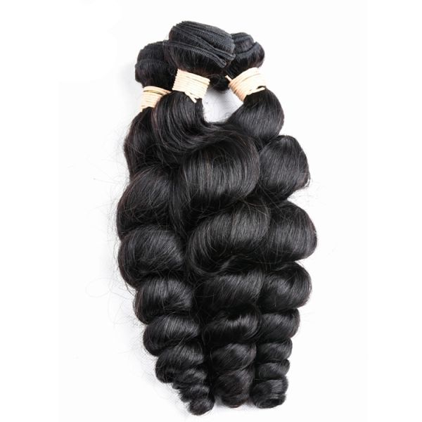 Three Part 100 Peruvian Virgin Remy Hair Loose Wave Weave Natural Color