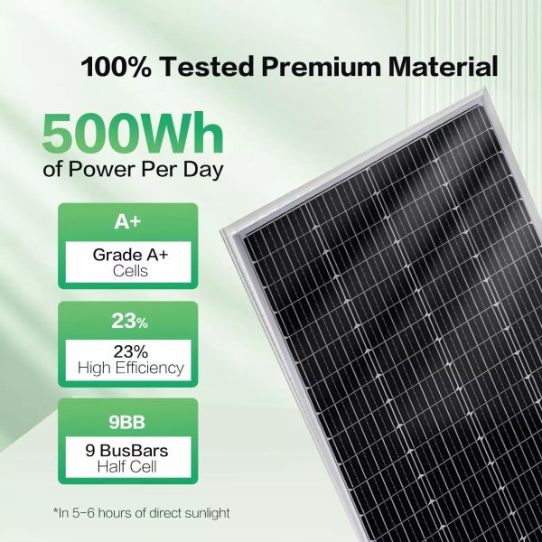 12v Solar Panel 100w Battery Charger Mono Home Off Grid Rv Camper Boat Caravan