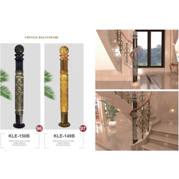 Modern Indoor Crystal Acrylic Staircase Stair Railing Handrail For Sale