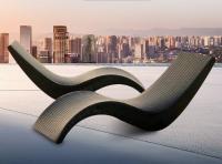 Eco Friendly Beach Swimming Pool PE Rattan S Shaped Lying Bed Lounge Leisure Chair Table