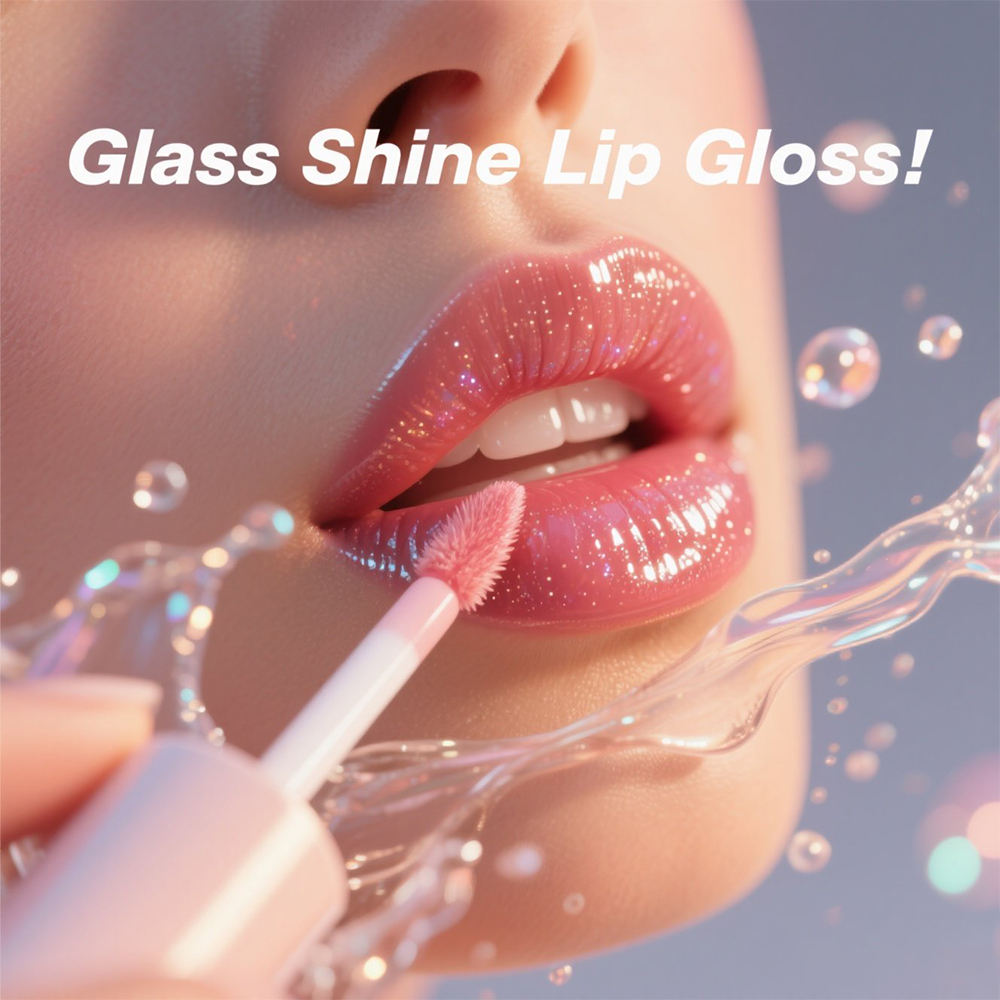 Organic Clear Lip Gloss Herbal Based Waterproof Long Lasting Moisturizing Glitter Glossy Lip Glaze Vendor Mirror-Private Label