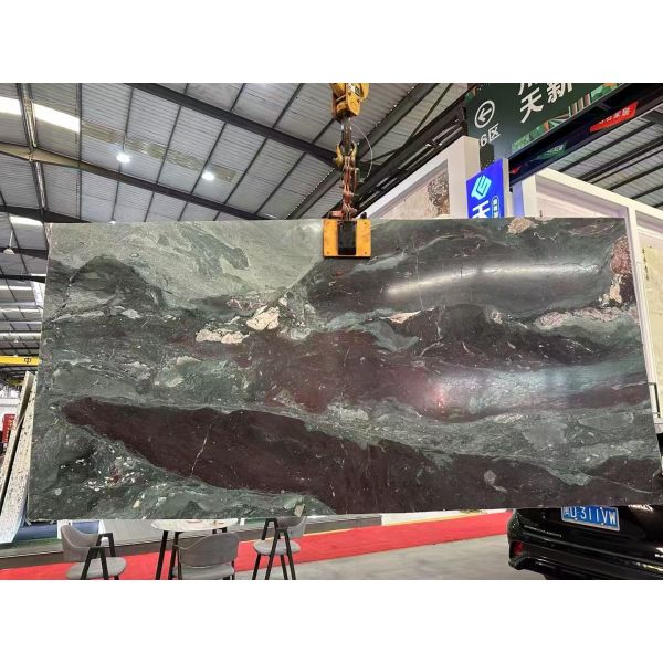 Cambodia Honed Green Rectangular Marble Dining Table Kitchen Table Marble Top