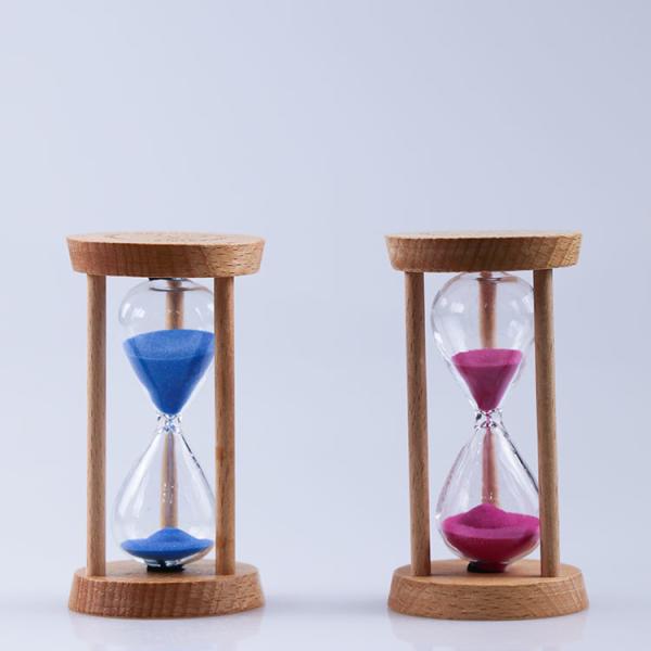 Three Pillar Wooden Hourglass Customized Antique Sand Timer for Gift