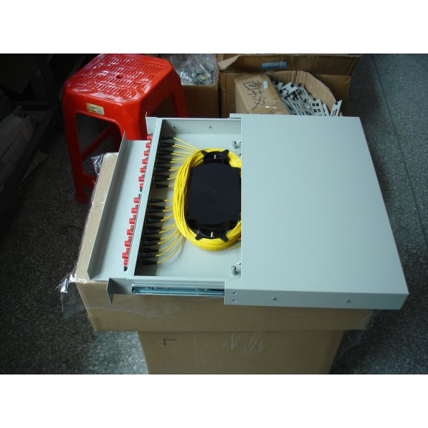 ODF 19'' 1U Sliding 48LC 24SC Fiber Optic Distribution Box