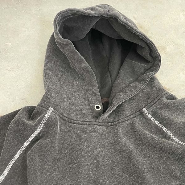 Heavyweight Vintage Drop Shoulder French Terry Cotton Oem Blank Hoodie Custom Contract Stitch High Quality Hoodie Men Streetwear