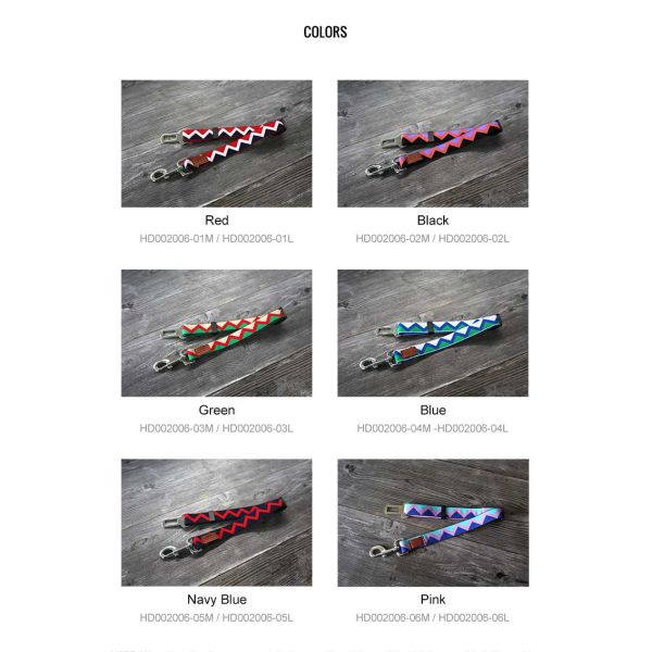 2.5cm Nylon Adjustable Car Dog Harness Seat Belt Elastic Woven  Contrast