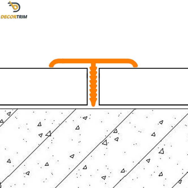 Matt Silver T Molding Transition Strip , Tile To Wooden Floor Strip 20mm