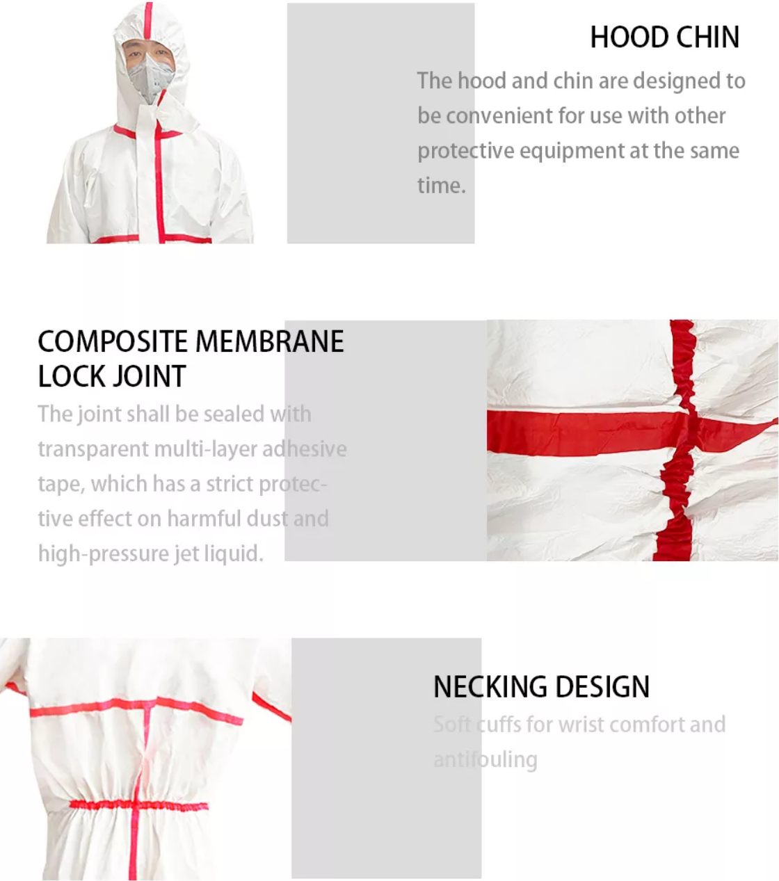 XXL Disposable PPE Kit 50-63gsm Protective Coverall PP PE Non Woven