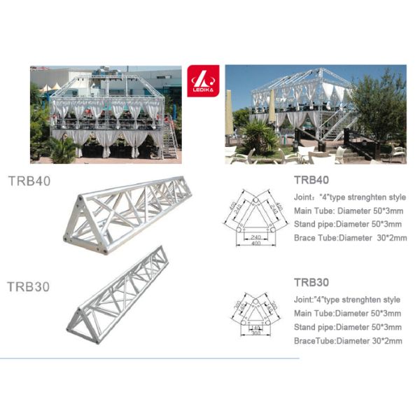 Silver Color 300mm Aluminum Triangle Truss For DJ Club