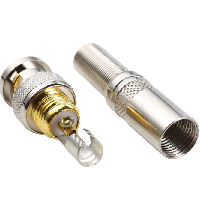 Superior Silver BNC Male Connector Plug Adapter for Audio Video Cable No Welding