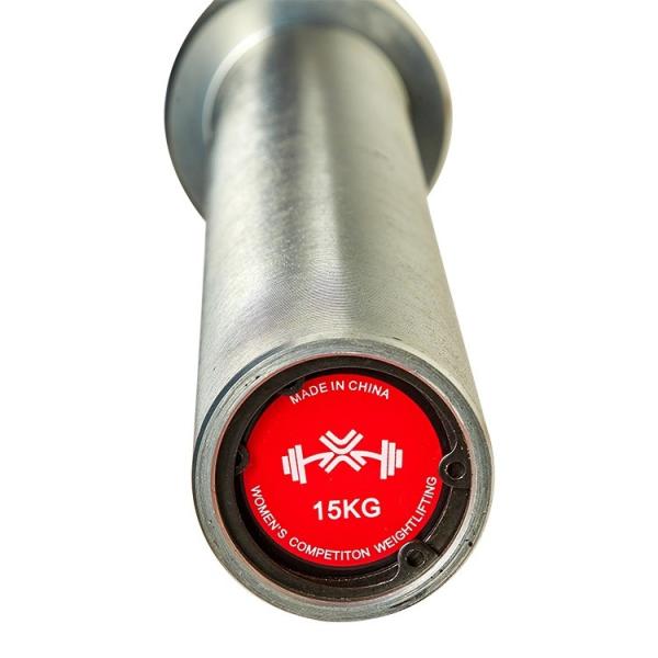 women's powerlifting barbell 15kg, 1000lb capacity white zinc, IWF weightlifting training bar