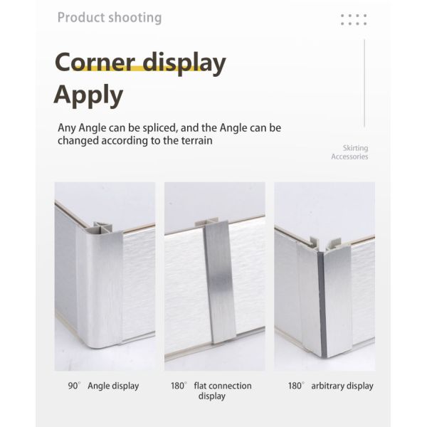 Laminate Flooring Decorative PVC Skirting Board Corner with Printing and UV Coating
