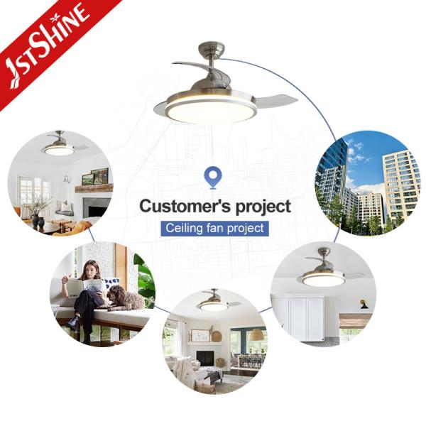 Retractable Ceiling Fan for Child Room Invisible Design Remote Control Safety Features