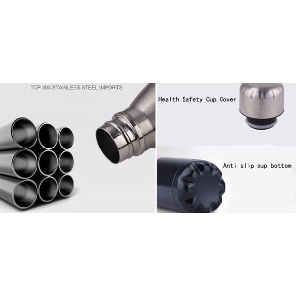 Powder Coated Stainless Steel Drink Bottles Wear Resistance Non Slip