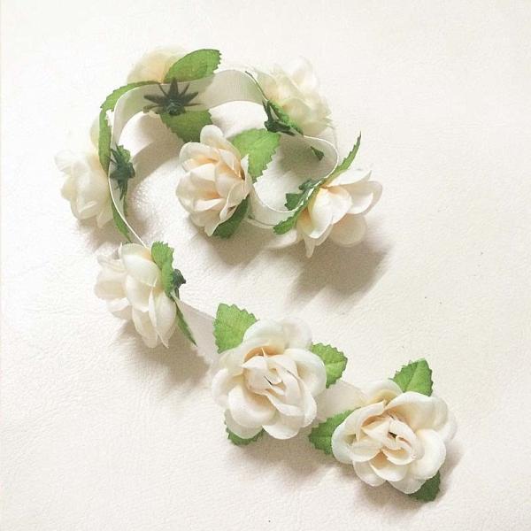 Customized Fabric Craft Flowers Handmade Rose Belt For Home Decoration Accessories