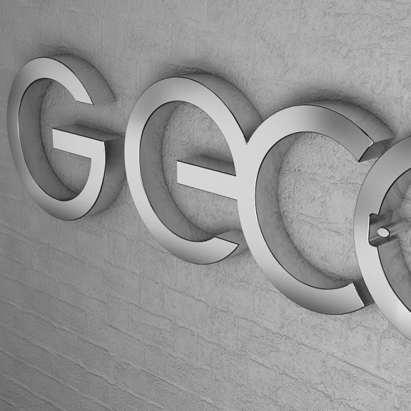 Illuminated LED Backlit 3D Metal Signs Stainless Steel For Decoration