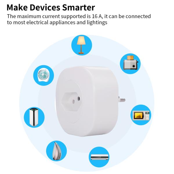 Tuya WIFI Smart Socket Power Outlet Brazil Standard Smart Floor Socket 16A 220V 127V 50Hz