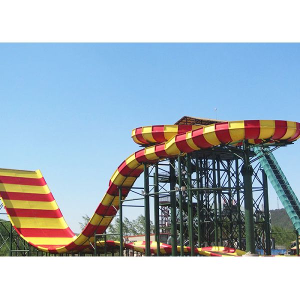 Commercial Fiberglass Water Slides , Adult Giant Boomerang Water Park Rides