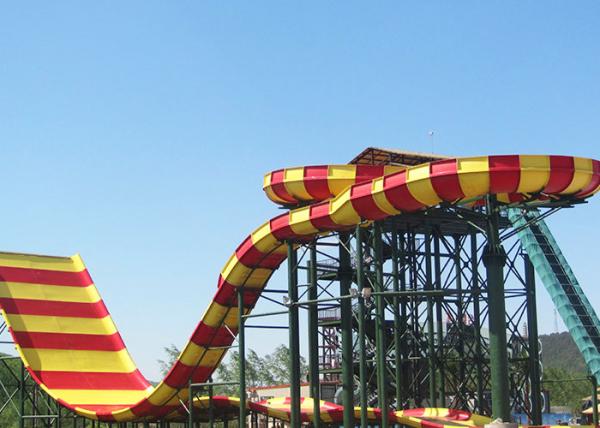 Commercial Fiberglass Water Slides , Adult Giant Boomerang Water Park Rides