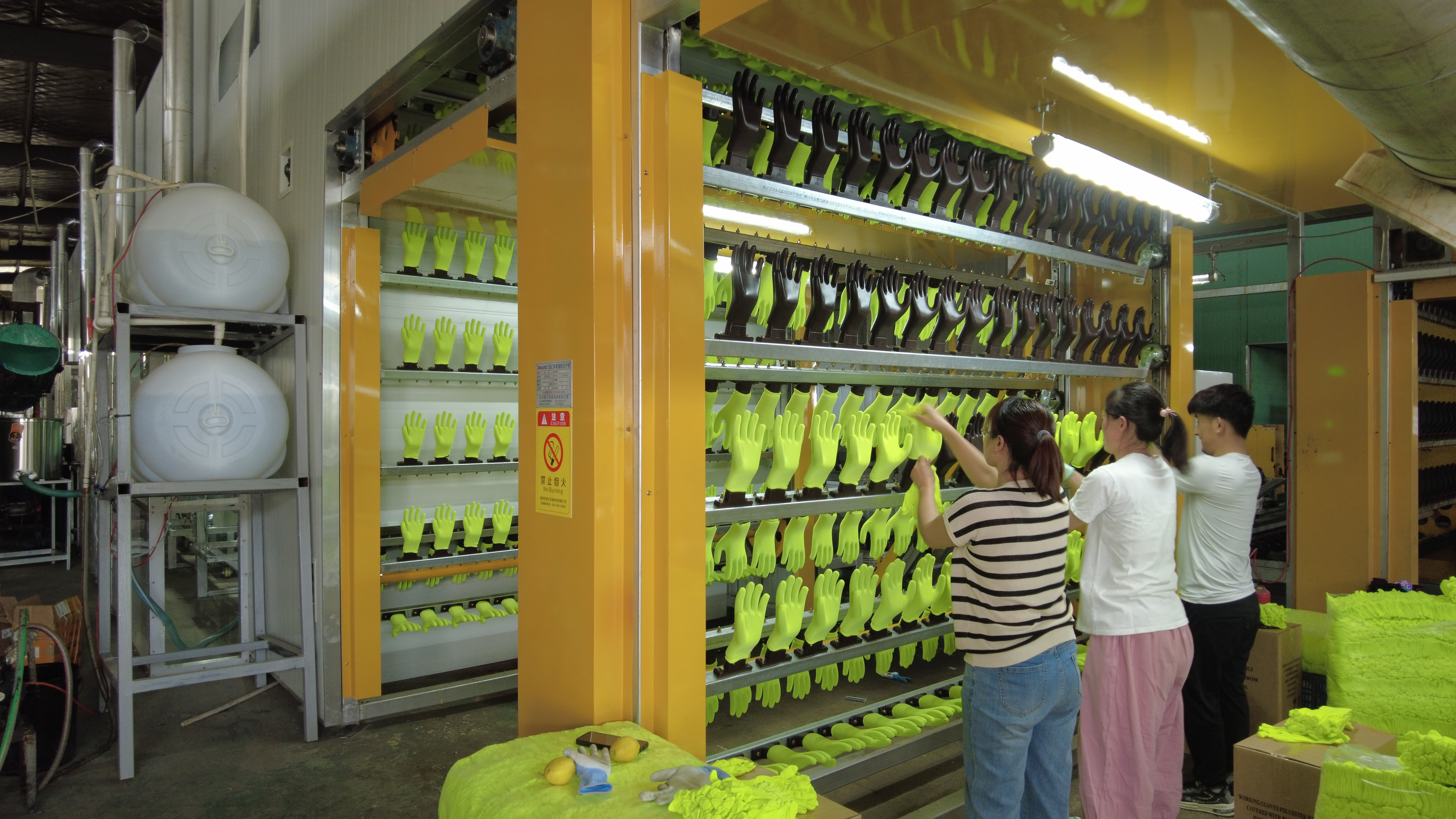Automated Latex Glove Dipping Machine 45m Line Latex Gloves Manufacturing Machine