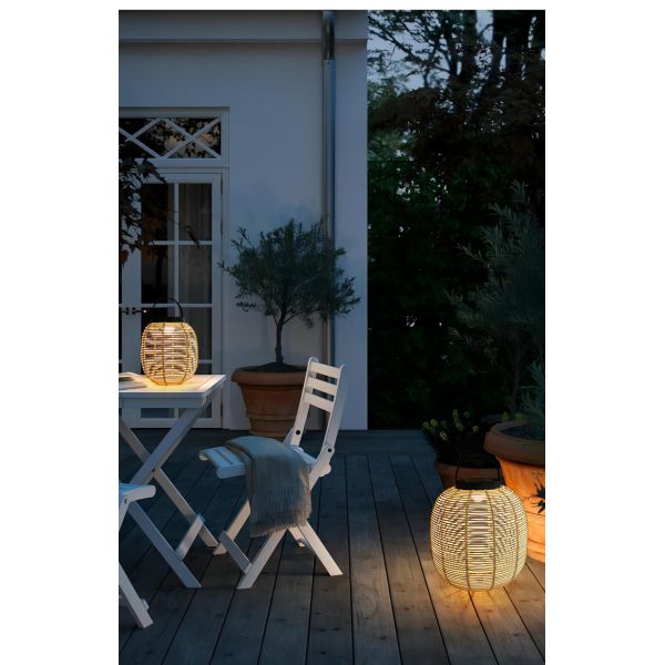 Outdoor Rattan Decorative Portable Waterproof Floor Lamp Solar Garden Light