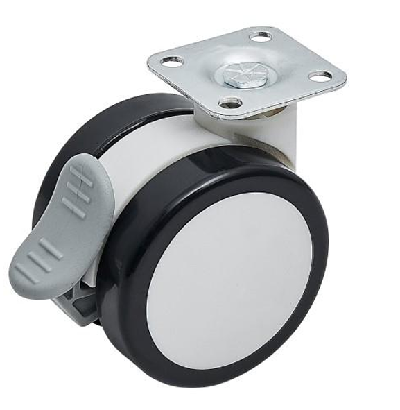 60mm Home Furniture Caster Threaded Stem Base Plate   Lockable Caster Wheel Office Small Bookshelf Bed Carbinet