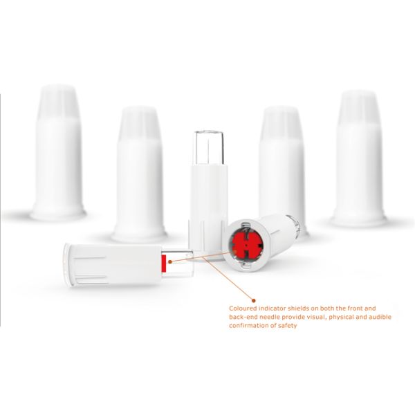 игла ручки безопасности 31G 5mm Retractable с двойными автоматическими защитными экранами