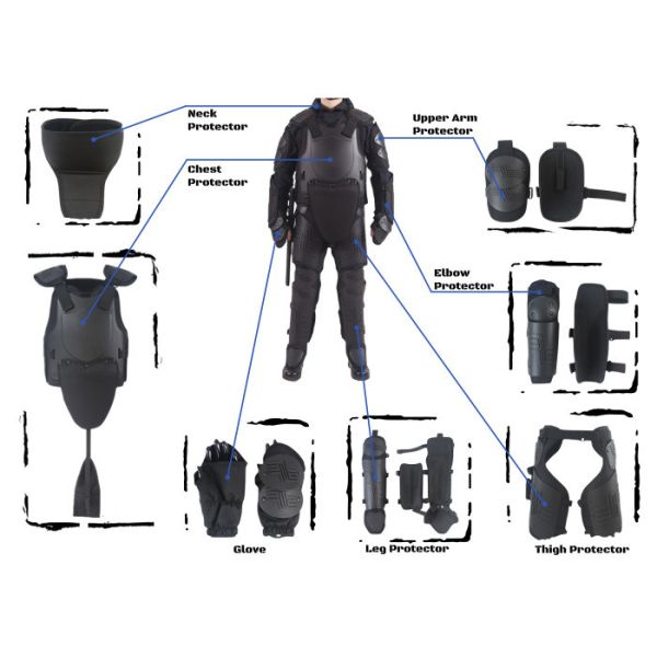 Flame Resistance Body Anti Riot Armour Full Body Armor With T Baton
