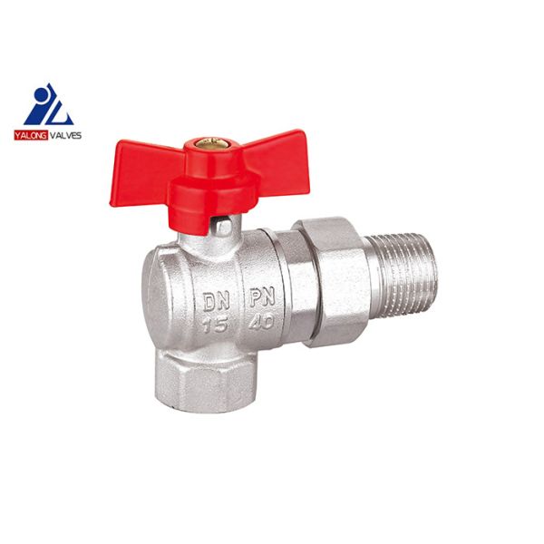 ISO9001 Male X Female Angle Ball Valve Revolve Pipe DN15