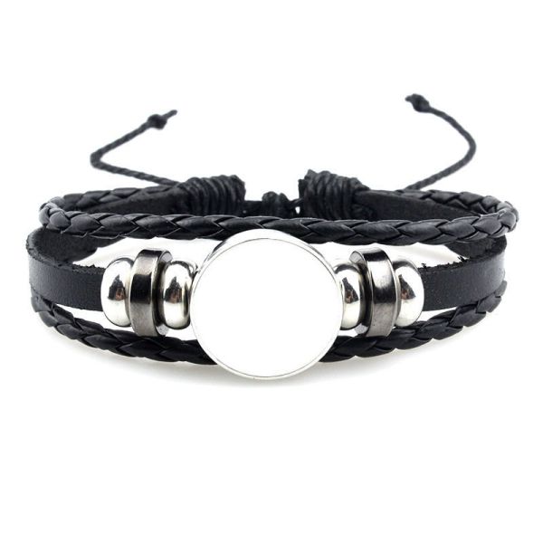 Valentine's Gift Jewelry Leather Cuff Bracelet Handmade Jewelry Men and Women Sublimation Leather Bracelet