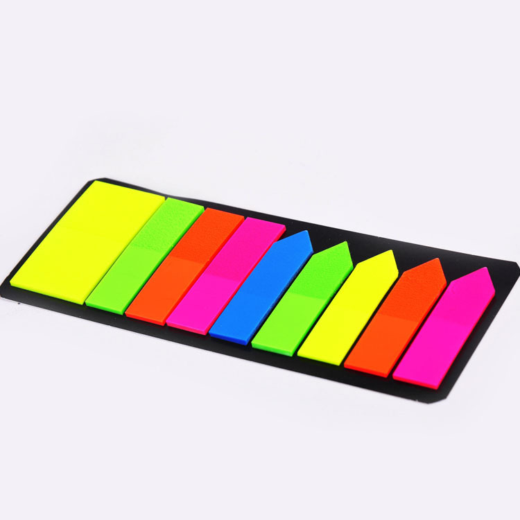 Neon Page Markers Colored Index Tabs Different Shapes PET Fluorescent Note Pad