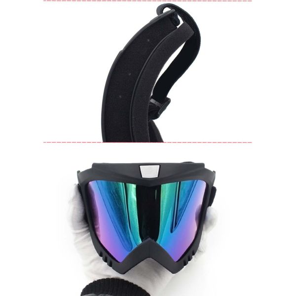 HD Motorcycle Goggles with Optional 1/2/3 Layers Face Foam and Windproof Face Mask
