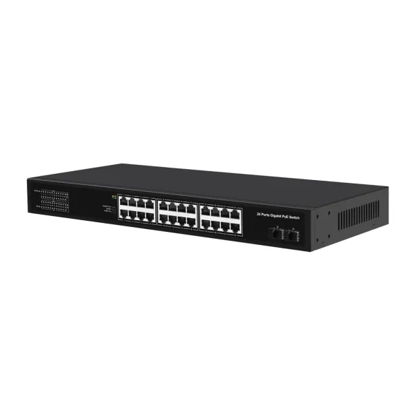 24 Gigabit Poe Ports Comply with IEEE 802.3af/at 48V Poe Standard, The Poe Switch Support Active Poe Standard Suitable for IP Monitoring and Ap Equipment
