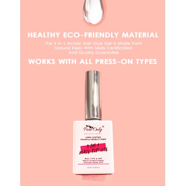 15Ml 3 in 1Soft Uv Led Glue Liquid for Non-Toxic Nail Tip Gel Glue on Nails French Nail Tip Adhesive Manufacture