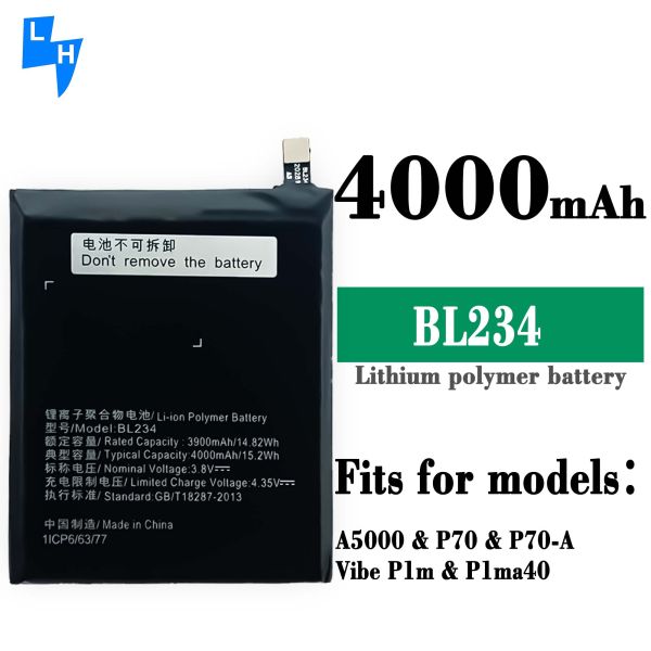 500PCS MOQ/ODM/OEM 3.8V Li-Ion Battery BL234 for Lenovo P70 P70t P70-T Mobile Phone