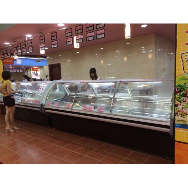 2m White Meat Display Cooler Deli Display Refrigerator For Meat Shop Supermarket