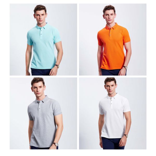 Embroidered  Quick Dry Slim Fit Work Polo Shirts  Cotton Plain Solid Color Classic Design