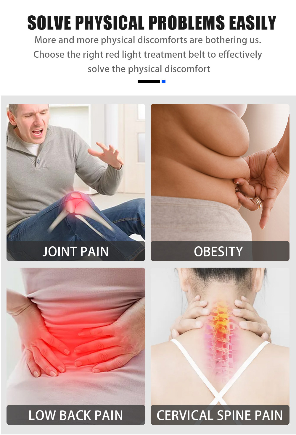 пояс приведенный терапией 660nm 850nm ультракрасный красный светлый для заднего облегчения боли талии ног