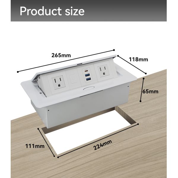 Compact Usb Desktop Socket Box Power Outlet Box OEM CUL Certificated