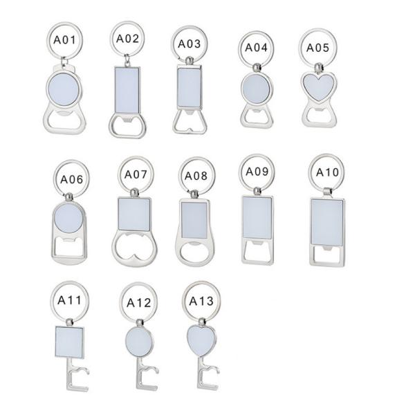 Sublimation Bottle Opener Keychain Blank Custom Print Multifunctional Metal Keychain Sublimation Bottle Opener
