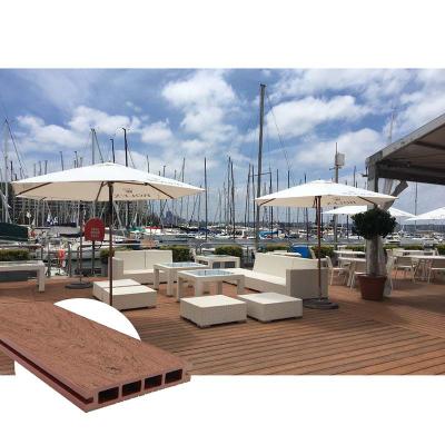 o pinho 3D vermelho reciclou o HDPE de madeira da grão 150x25mm das placas compostas ocas do Decking