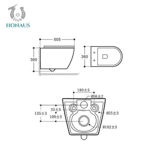 Western Ceramic Wall Hung WC Antibacterial