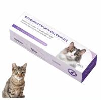 Cathéter urinaire pour chat avec stylet, cathéter de maintien et de rinçage vétérinaire professionnel pour les soins félins