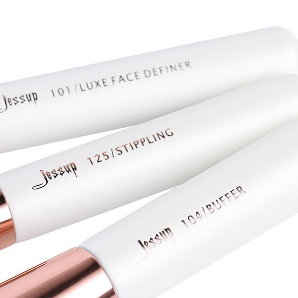 Jessup 25pcs White/Rose gold Natural Makeup Brushes Set ShenZhen Makeup Brush Factory Vendors T215