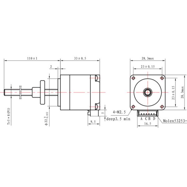 НЕМА 11 Неволонтерный шаговый двигатель микролинейный исполнитель 28 мм корпус для косметического оборудования