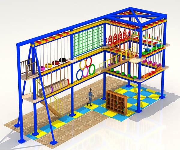Multilevel Adventure Rope Course Outdoor With Balance Bridge