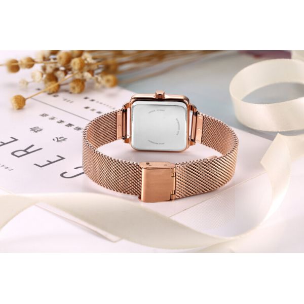 Дозор моды квадратных женщин сплава, наручные часы ремня сетки ультра тонкие