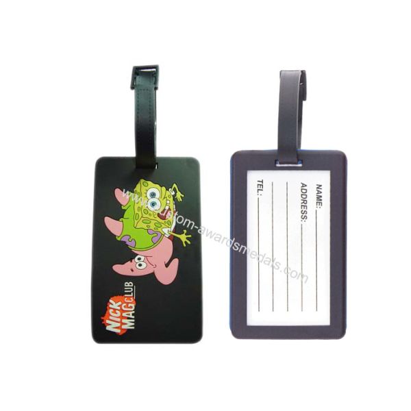 Novelty Nick Mag Club Soft Pvc Luggage Tag, Promotional Luggage Tags